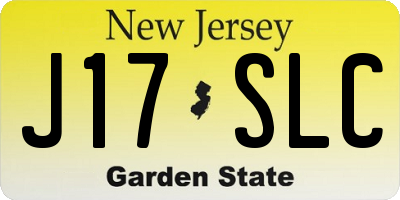 NJ license plate J17SLC