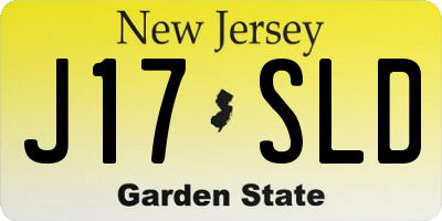 NJ license plate J17SLD