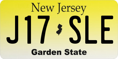 NJ license plate J17SLE