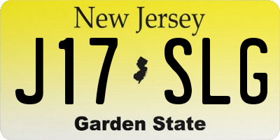 NJ license plate J17SLG