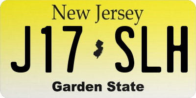 NJ license plate J17SLH