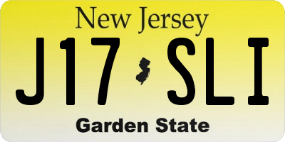 NJ license plate J17SLI
