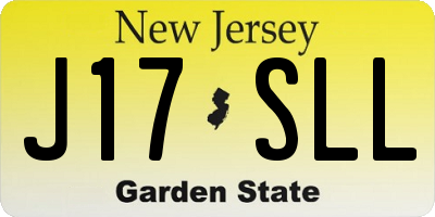 NJ license plate J17SLL