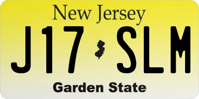 NJ license plate J17SLM