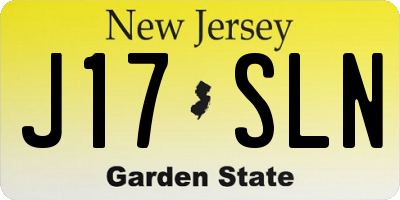 NJ license plate J17SLN