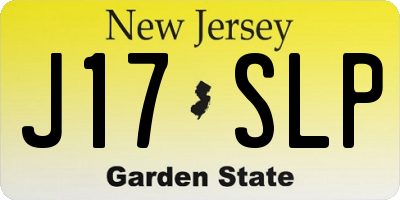 NJ license plate J17SLP