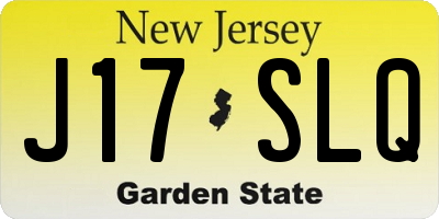 NJ license plate J17SLQ