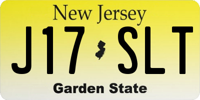 NJ license plate J17SLT