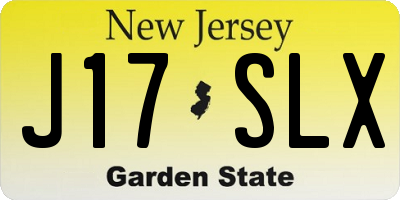 NJ license plate J17SLX