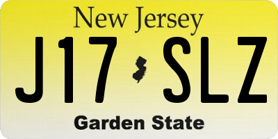 NJ license plate J17SLZ