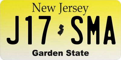 NJ license plate J17SMA