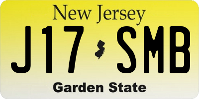 NJ license plate J17SMB