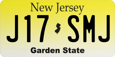 NJ license plate J17SMJ