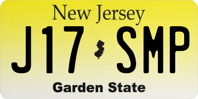 NJ license plate J17SMP