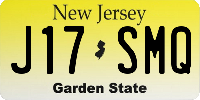 NJ license plate J17SMQ