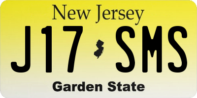 NJ license plate J17SMS