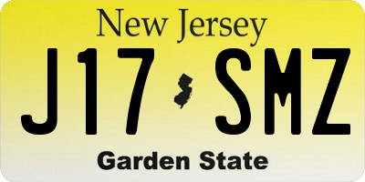 NJ license plate J17SMZ