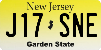 NJ license plate J17SNE