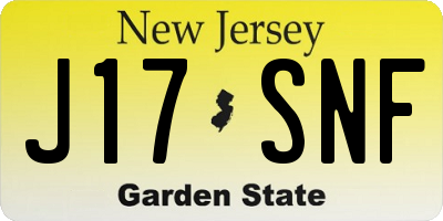 NJ license plate J17SNF