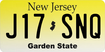 NJ license plate J17SNQ