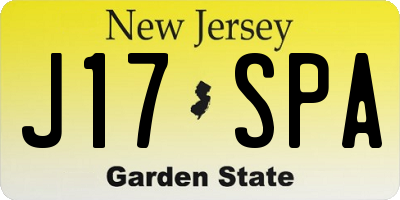 NJ license plate J17SPA