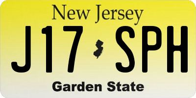 NJ license plate J17SPH