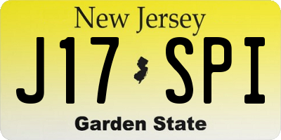 NJ license plate J17SPI