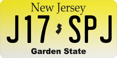 NJ license plate J17SPJ