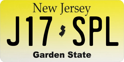 NJ license plate J17SPL