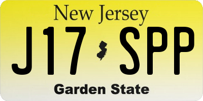 NJ license plate J17SPP