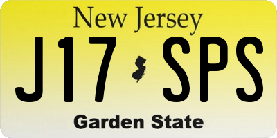 NJ license plate J17SPS
