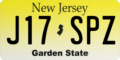 NJ license plate J17SPZ