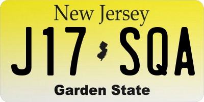 NJ license plate J17SQA