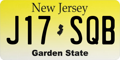 NJ license plate J17SQB