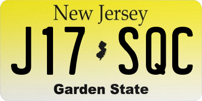 NJ license plate J17SQC