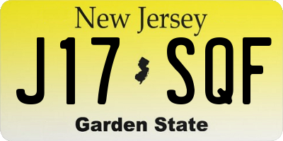 NJ license plate J17SQF