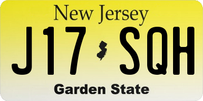 NJ license plate J17SQH
