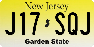 NJ license plate J17SQJ