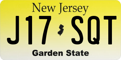 NJ license plate J17SQT