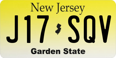 NJ license plate J17SQV