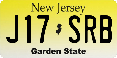 NJ license plate J17SRB
