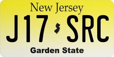 NJ license plate J17SRC