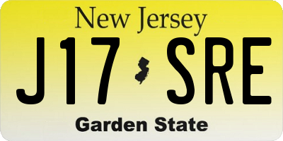 NJ license plate J17SRE