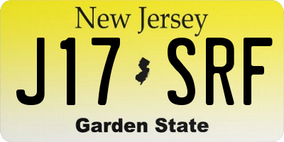 NJ license plate J17SRF