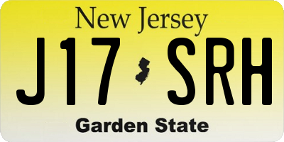 NJ license plate J17SRH