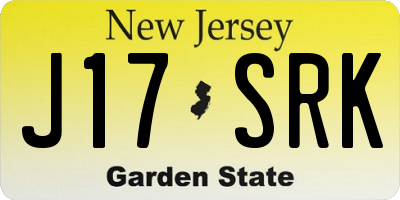 NJ license plate J17SRK