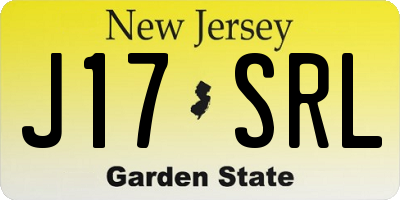 NJ license plate J17SRL