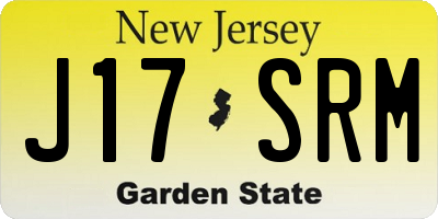 NJ license plate J17SRM