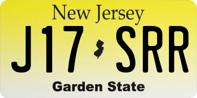 NJ license plate J17SRR