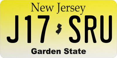 NJ license plate J17SRU